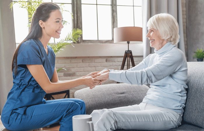 A nurse providing hands-on clinical support to a participant