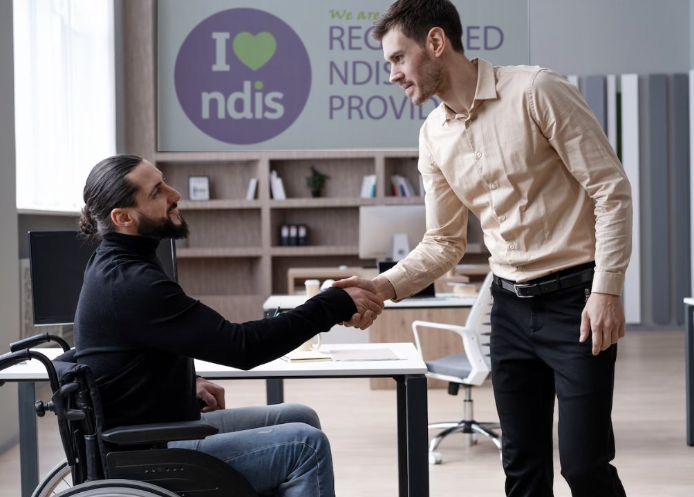 An NDIS participant meeting with a support coordinator